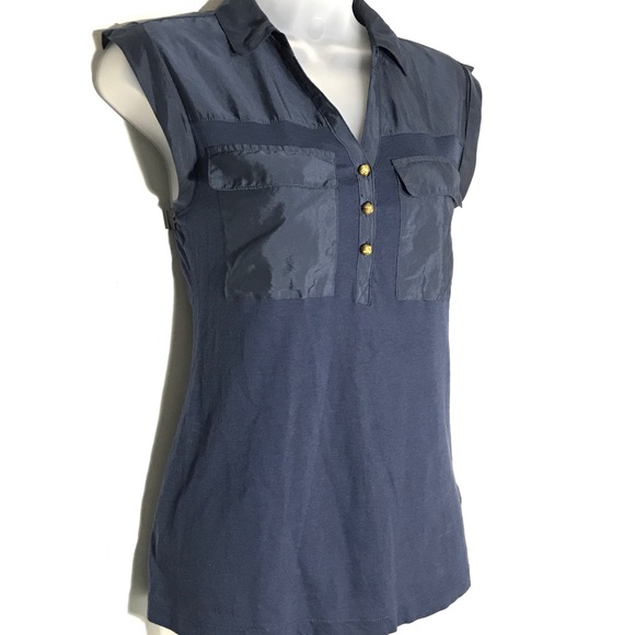 BANANA REPUBLIC | Casual Blue Silky Blouse - S - Picture 2 of 8